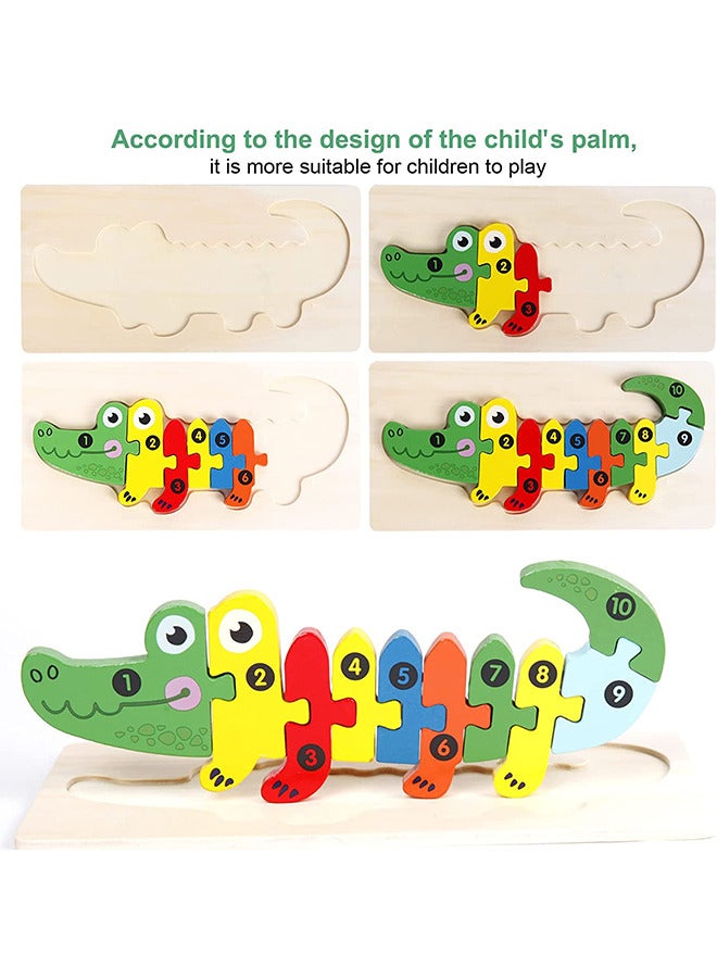 4 Pack Wooden Puzzles Toddler Toys for Kids Ages 2-4, Animals Puzzle for Boys and Girls, Montessori Toys Early Learning Preschool Educational Toys Gift - Image 4